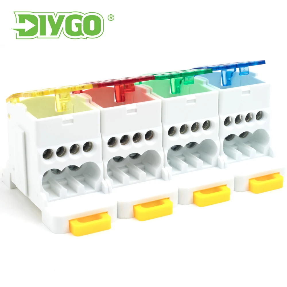 Din Rail Terminal Block UKK Series 125A Distribution Box One In Several Out Power Wire Electrical Connector Junction Equipment