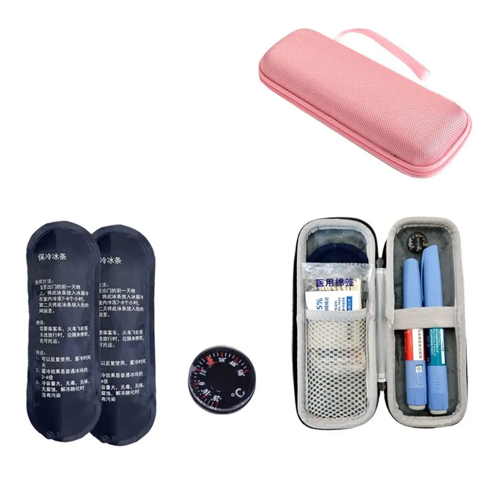 Durable EVA Insulin Cooling Bag Waterproof Thermal Insulated Pocket Pill Protector with Gel Glaciated Cold Storage Bag Diabetics