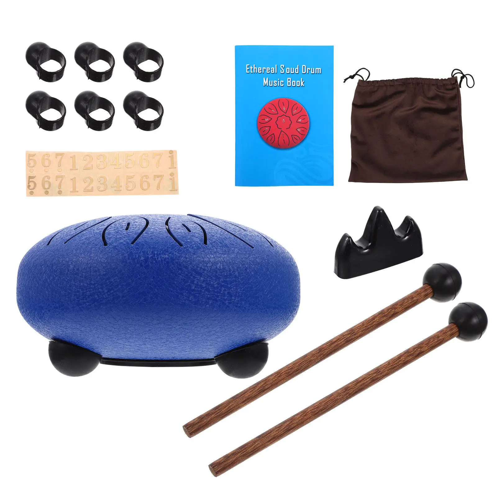 1Set Exquisite Portable Ethereal Drum Carbon Steel Tongue Drum for Musical Enlightenment Stress Release Beginner Adult