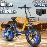 MN20 Electric Bike 1000W Powerful Motor 48V20AH Lithium Battery Snow 20*4.0 inch Fat Tire E-bike Adult Mountain Electric Bicycle