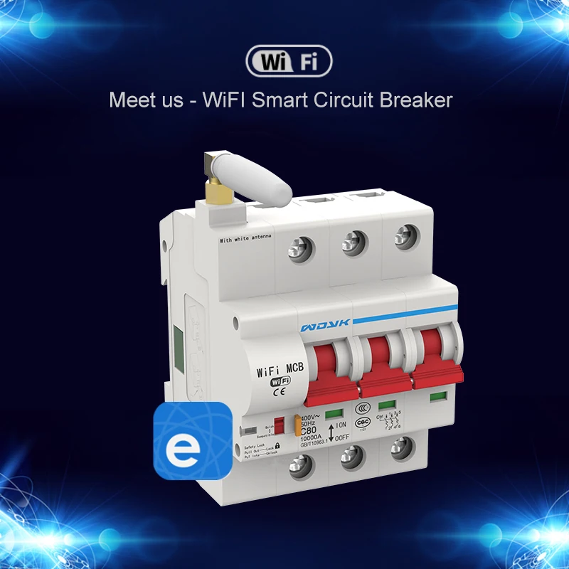 Smart 3P 16A-125A Remote Control Wifi Circuit Breaker/smart switch/ Intelligent automatic Recloser support alexa and