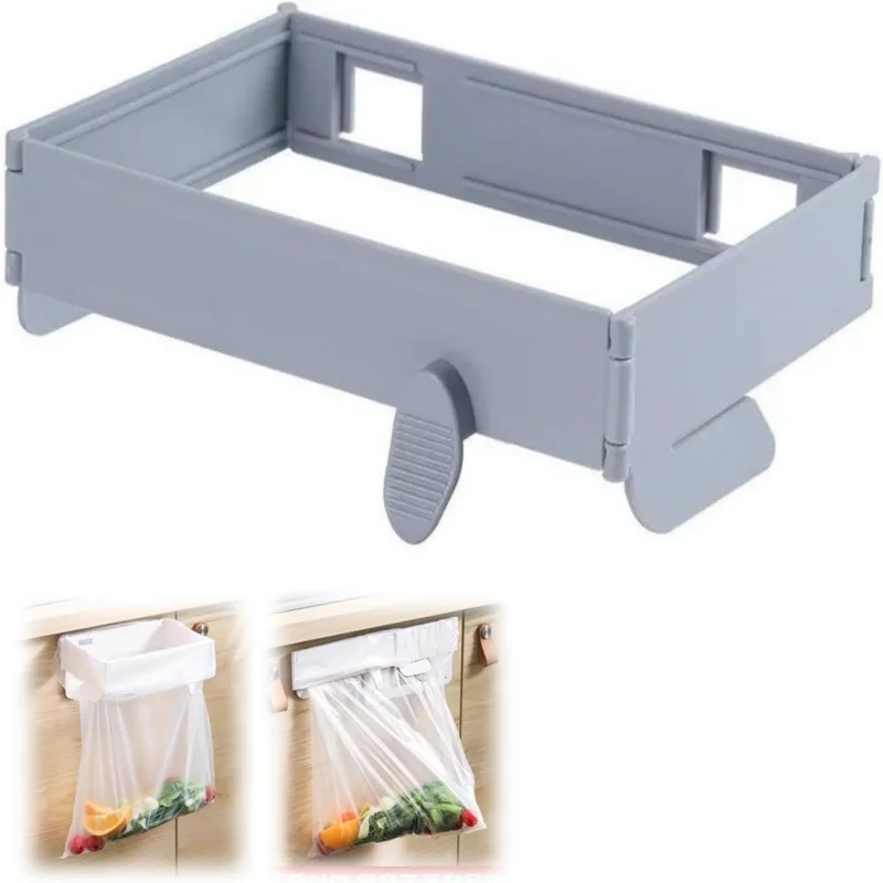 Foldable Garbage Rack Bathroom Garbage Bin Suspended Rack No Punching Kitchen Garbage Bag Hanging Rack