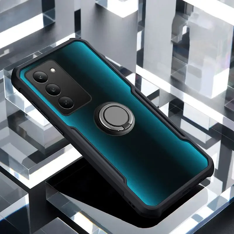 Clear Case For Redmi 15 4G 5G 15C Car Magnetic Ring Translucent Airbag Shockproof Cover For Redmi 15 4G 5G 15C Shell
