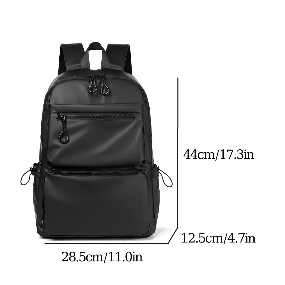 A 14 Inch Men\'s Backpack Large Capacity Travel Leisure Solid Color Pu Computer Backpack Fashion Men And Women Students Schoolbag