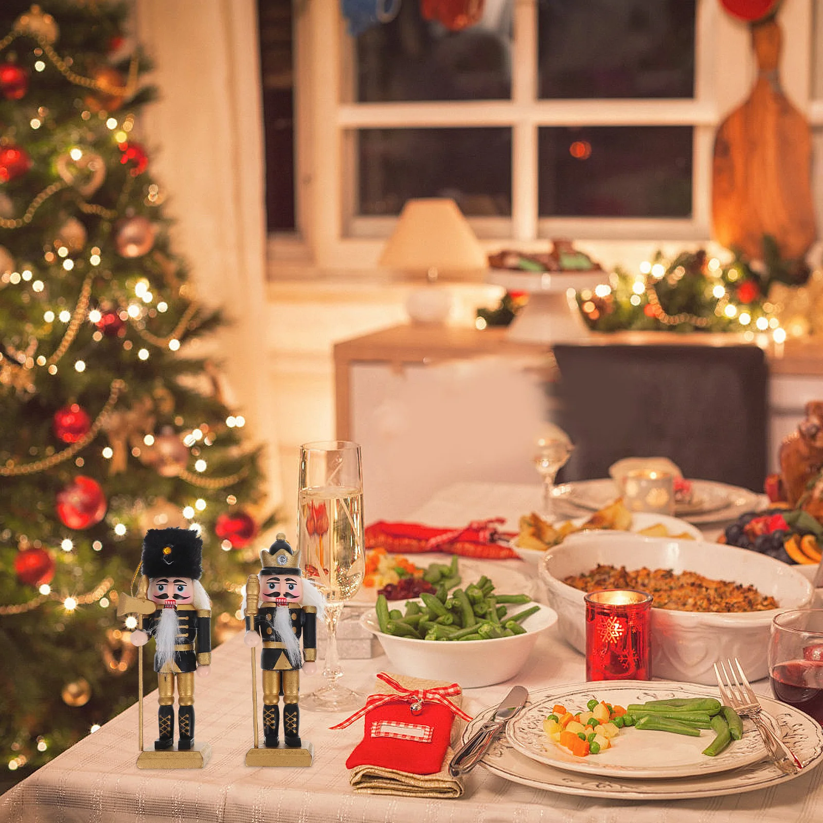 

4Pcs Wooden Nutcracker Xmas Decorations Christmas Home Decor Gifts Holiday Celebration Nutcracker Ornaments Wood Nutcrackers