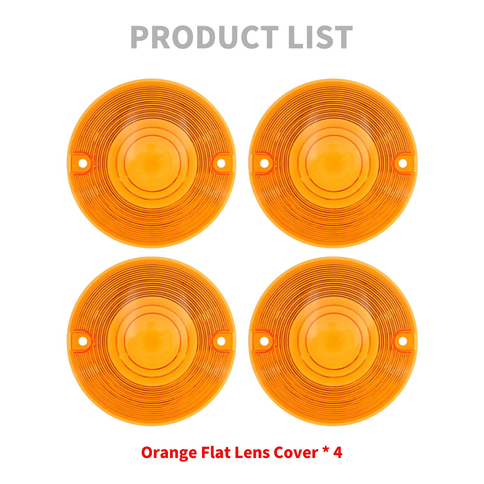 4PCS Motorcycle Turn Signal Light Lens Cover Headlight Covers Orange Smoke Red Clear for Harley Touring Softail Road King FLTR