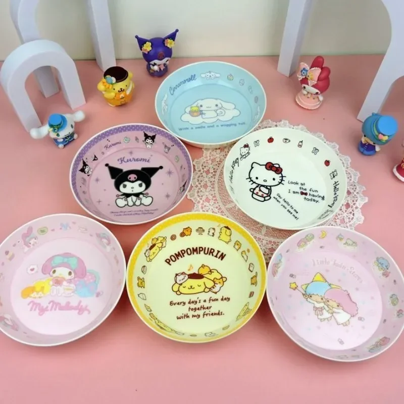 

Sanrio My Melody Anime Kawaii Tableware Bowl Cute Cartoon Hello Kitty Kuromi Student Dining Rice Bowl Dish Gifts for Girls