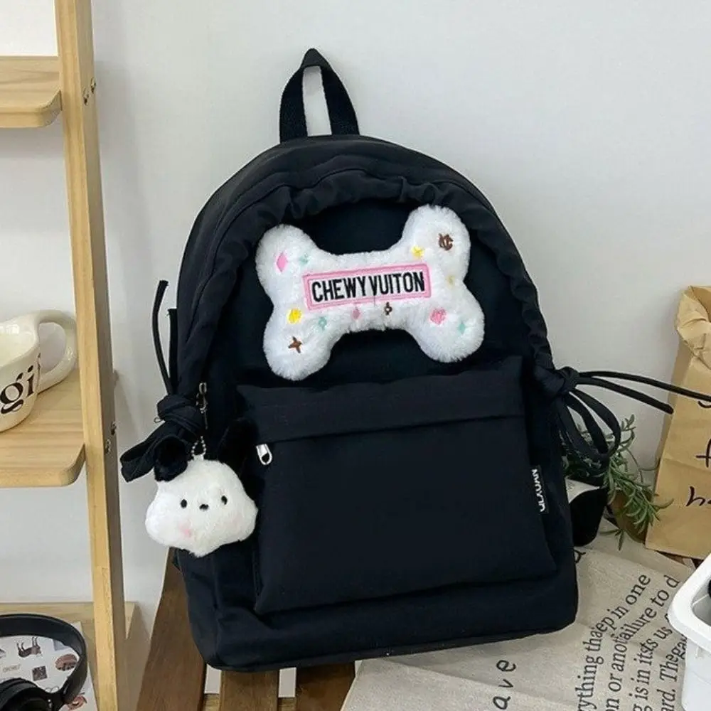 Jk bowknot mochila menina coração grande capacidade estudantes saco de escola saco de viagem saco de armazenamento adolescentes bolsa de ombro ao ar livre