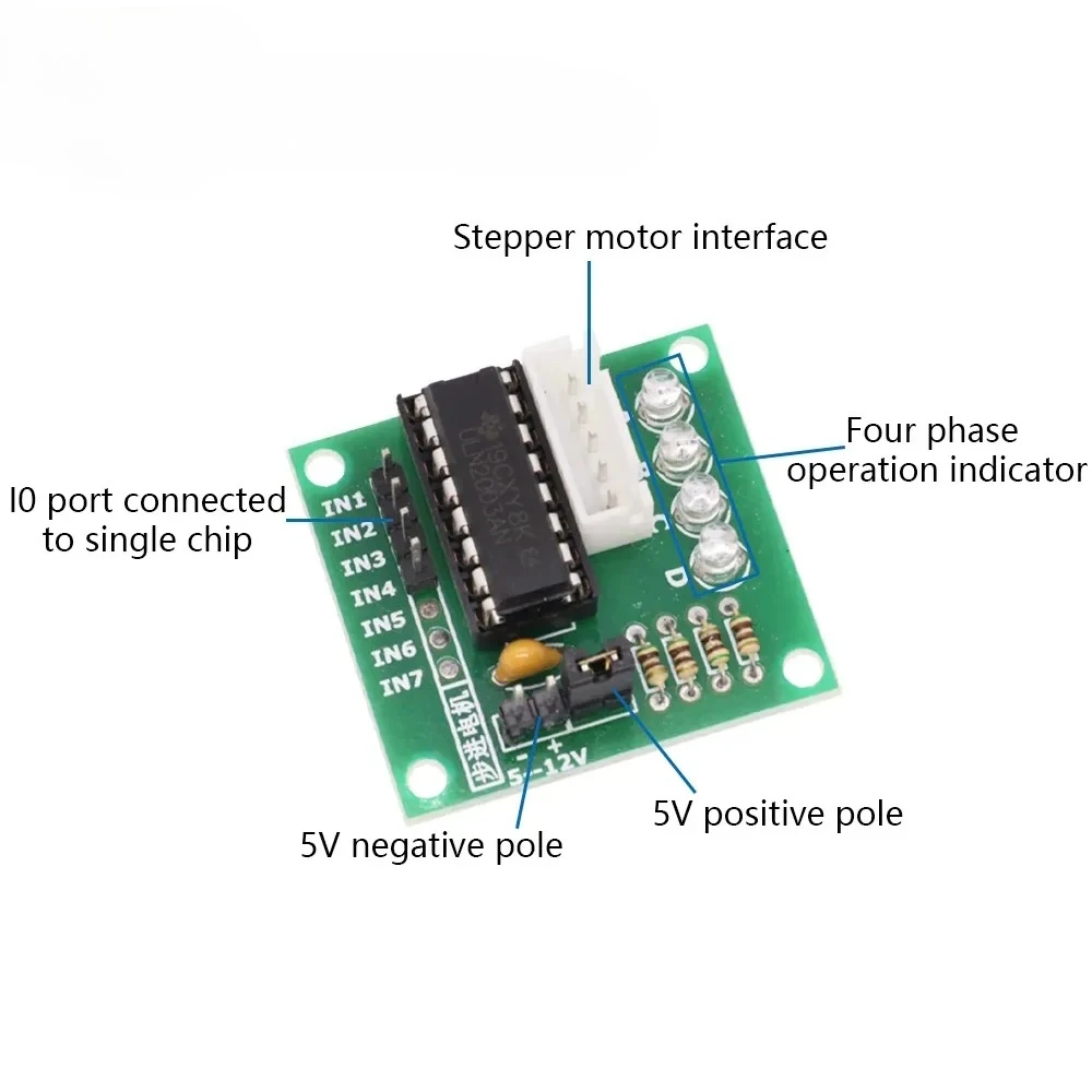 5V 4-Phase 28BYJ-48 DC Gear Step Stepper Motor+ULN2003 Driver Board ULN2003 PIC MCU DIY