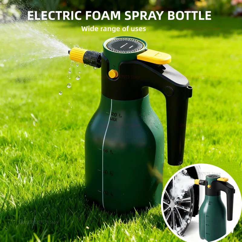 

Электрический распылитель пены 2 л, портативная мойка высокого давления, пистолет для мытья автомобилей, бытовой распылитель для полива и чистки