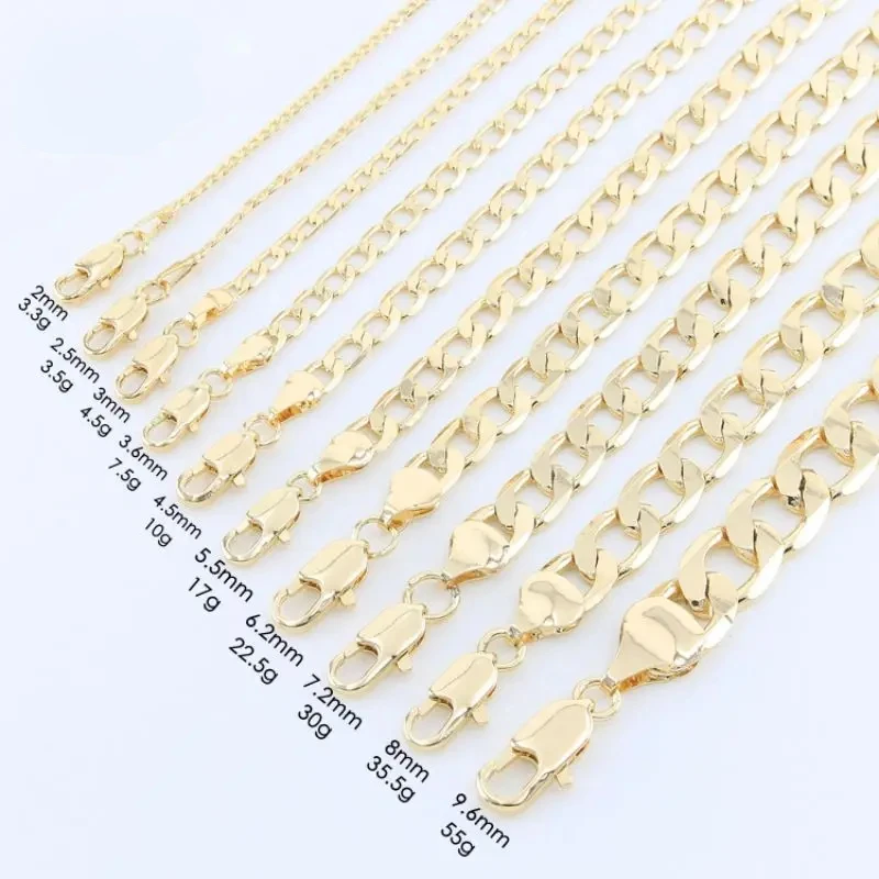 Ruixi High Quality  Fashion Multi Width Length 14k18k Gold Plated Ferrero Rouba Chain Necklace Men Women Gifts Holiday Party