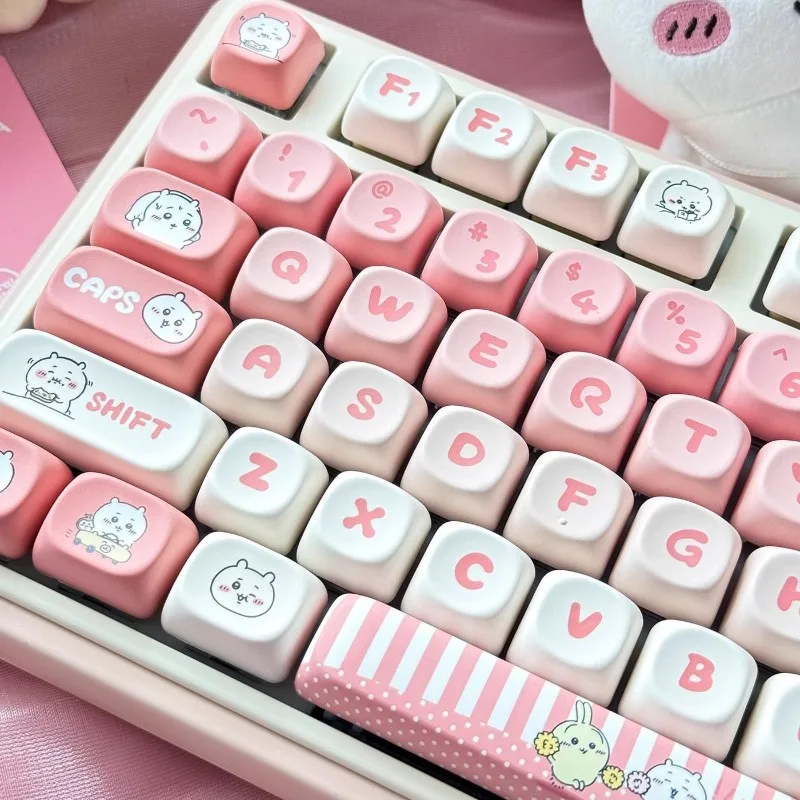 Keycap mechanical keyboard cross axis MOA height cute MAC sublimation PBT color blocked keycap