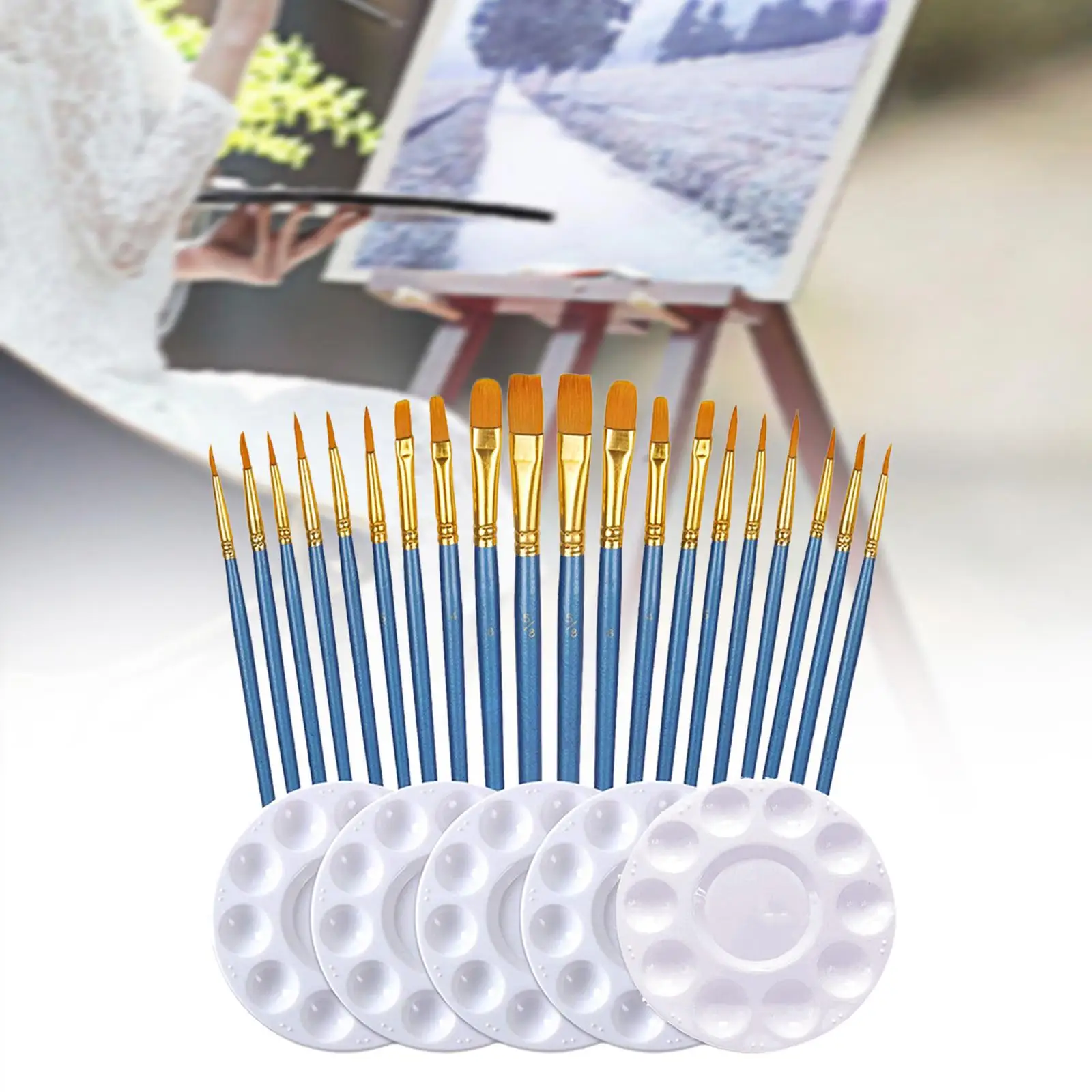 25Pcs Acrylic Painting Writing Professional Drawing Nylon Hair Brushes Paint