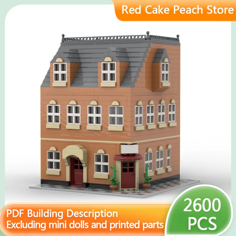 City Street View Model MOC Building Bricks Corner Business Building Modular Technology Children Holiday Gifts Assemble Toys Suit