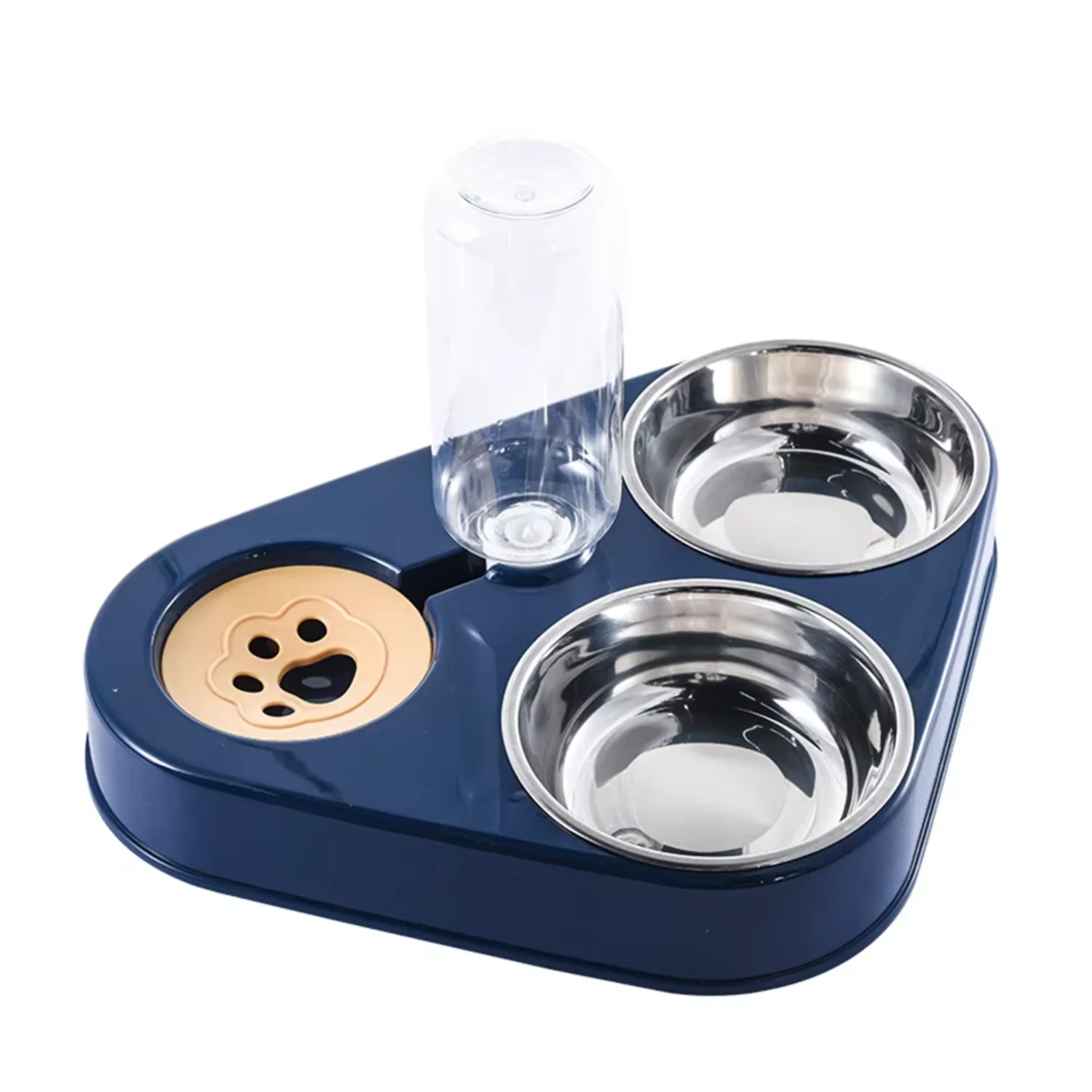 Double Bowl Pet No Spill Dog cat Water Bowl No Wet Mouth Wet Beard Automatic Drinking Prevent Spilling Cat Dog Food Pet Bowl Dog