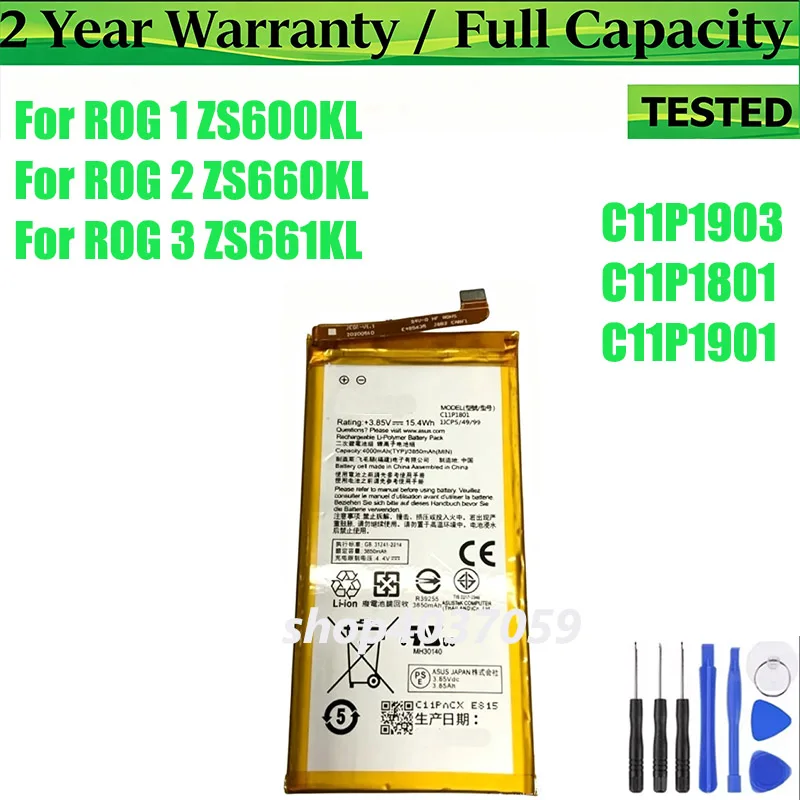 Brand-New  C11P1903 C11P1801 C11P1901 Battery For ASUS ROG 3 2 1 ZS661KL ZS660KL ZS600KL ROG3 Rechargeable Bateria
