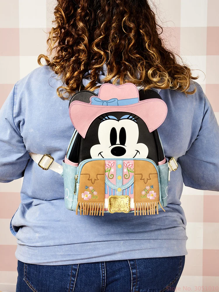 2024 new genuine Disney capacity Mickey cowboy bag backpack canvas bag Minnie tote bag crossbody bag backpack