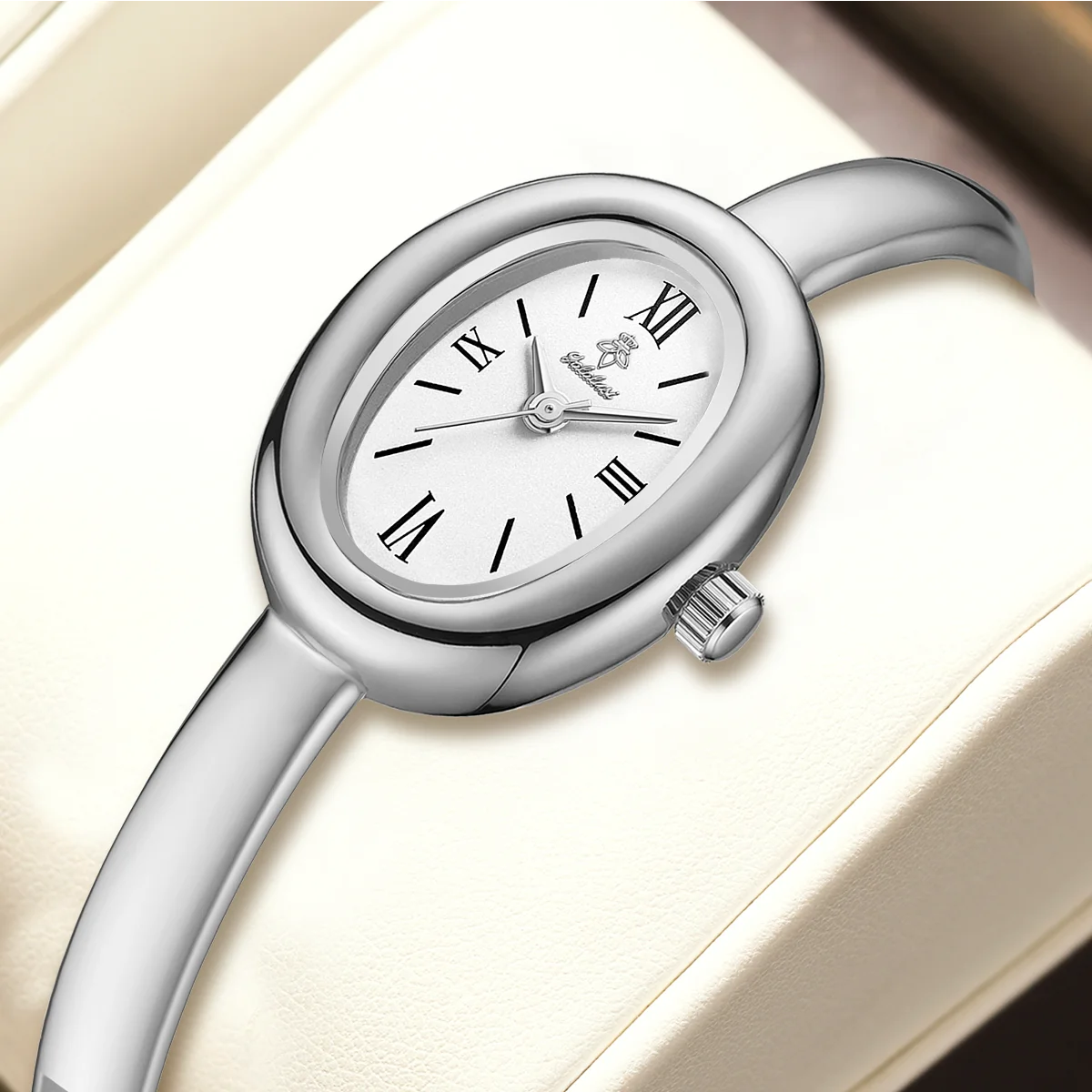 YaLaLuSi brand luxury bracelet model women's quartz watch, fashionable gold design style, simple dial, gift box, women's gift