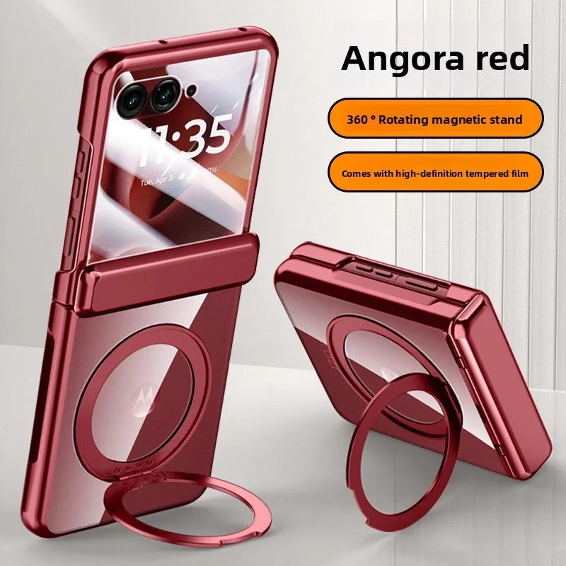 

[Интегрированный чехол и пленка] для Motorola Razr 60 Ultra, чехол Razr50, защитный ремень центральной оси, магнитный поворотный кронштейн, чехол