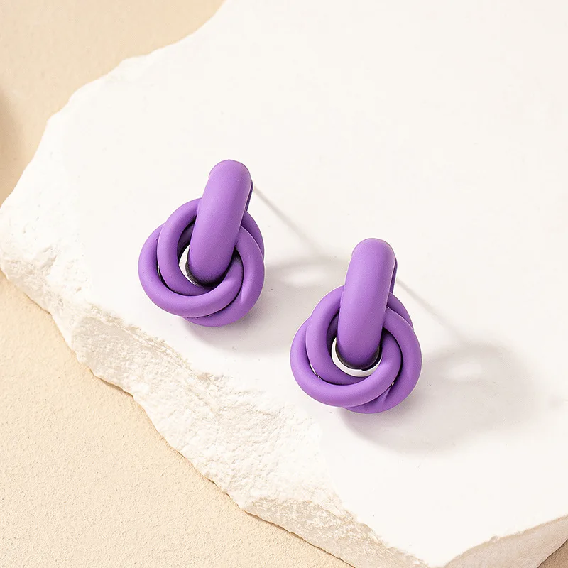 Pendientes cruzados circulares geométricos para mujeres y niñas, diseño de personalidad exquisito, regalo deportivo, joyería de moda, accesorios para las orejas DE054