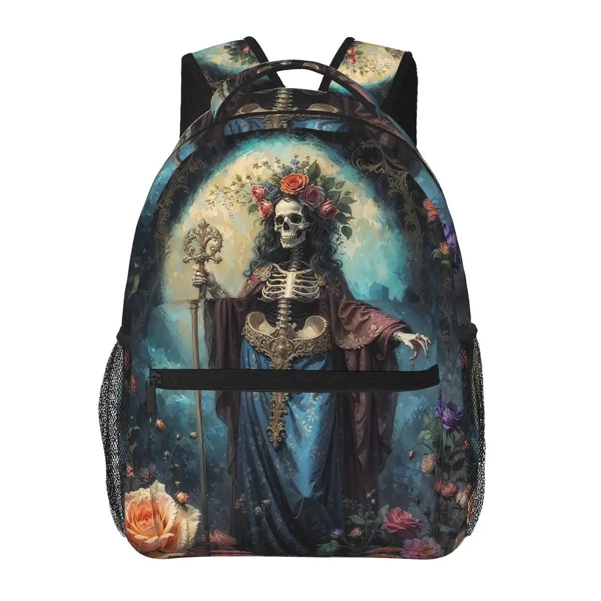 Santa Muerte Spanish Backpacks Boys Girls Bookbag Children School Bags Cartoon Travel Rucksack Shoulder Bag Large Capacity