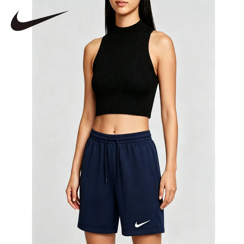 

Nike 2PCS Womens Sports Suit Sleeveless Breathable Sports Tank Top and DRI-FIT Sports Shorts FN3678-010+IB8654-410