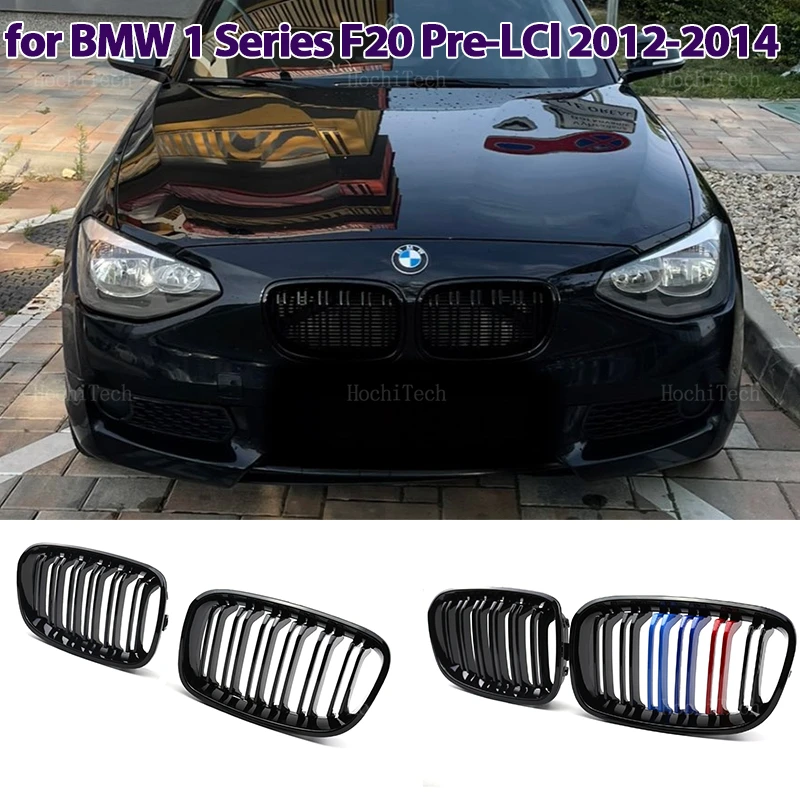 High Quality Car Front Bumper Kidney Grille For BMW 1 Series F20 F21 Pre-LCI 2011-2015 Replacement Double Slat Black Grilles