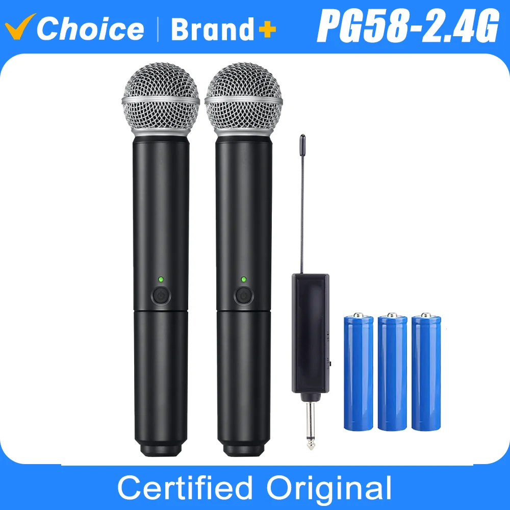 Professional 2 Channel Wireless Handheld Dynamic Microphone 