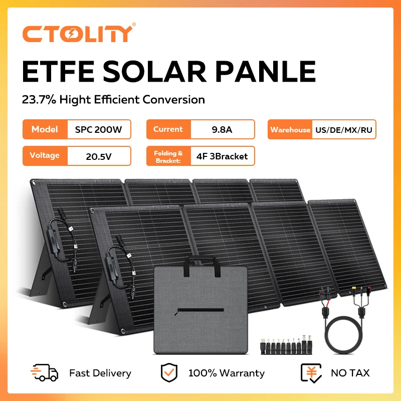 CTOLITY ETFE 400 Вт Складные солнечные панели 2x200 20 5 В Портативная солнечная зарядная панель Полный комплект Аварийная электростанция