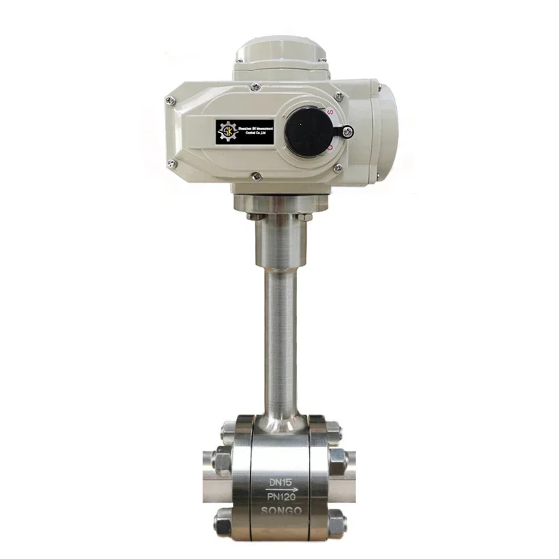 PN16 24VDC 1/4 Inch Ultra Low Temperature SS304 Forged Steel Extended Stem Socket Butt Weld Electric Cryogenic Ball Valve