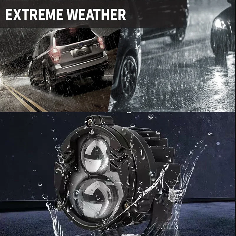 Motorcycle Spotlights Dual Color Accessories,24W Auxbeam Fog Lamps for Car Trucks SUV UTV12V 24V Lens Headlight Driving Light