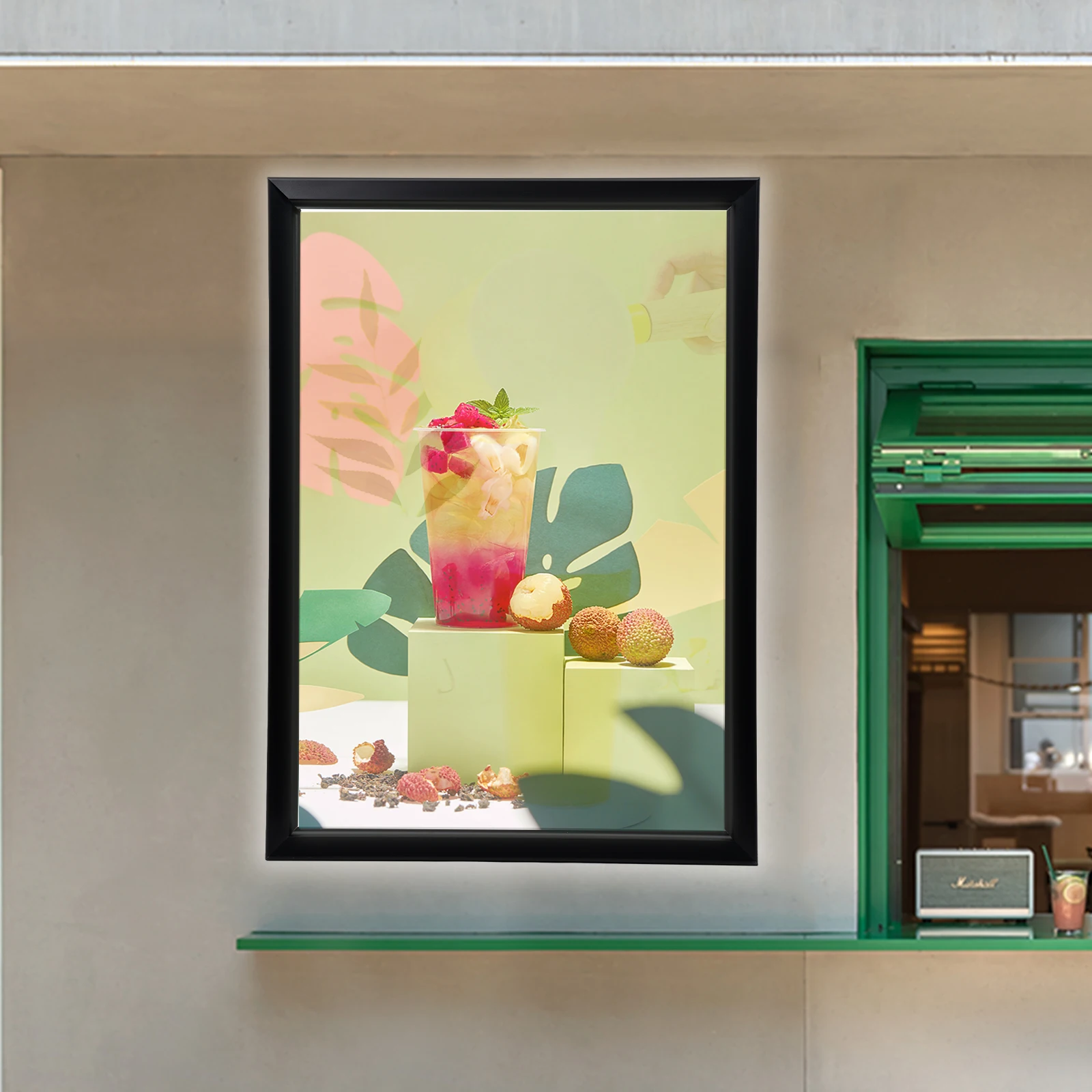 Nuevo cartel de película retroiluminado de aleación de aluminio LED, imagen artística, caja de luz con marco negro, exhibición publicitaria para el hogar, teatros, decoración