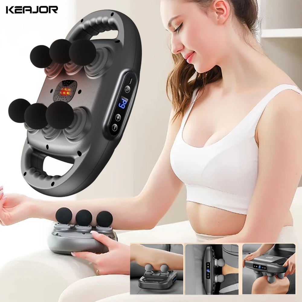 

Fascia Gun Six-Head Electric Muscle Massager For Legs Shoulder Body Waist Relaxation High Frequency Back Neck Muscle Massage Gun