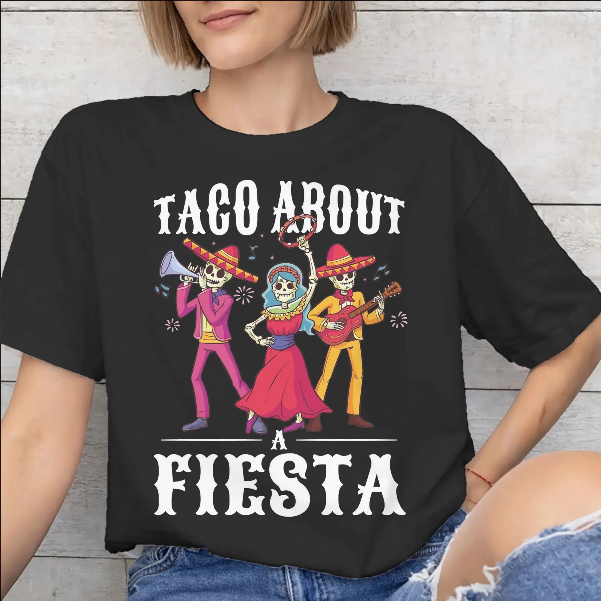 All Seasons Fiesta Squad Cinco De Mayo T Shirt for Men Women  Pure Cotton T-shirts Short Sleeve Tops