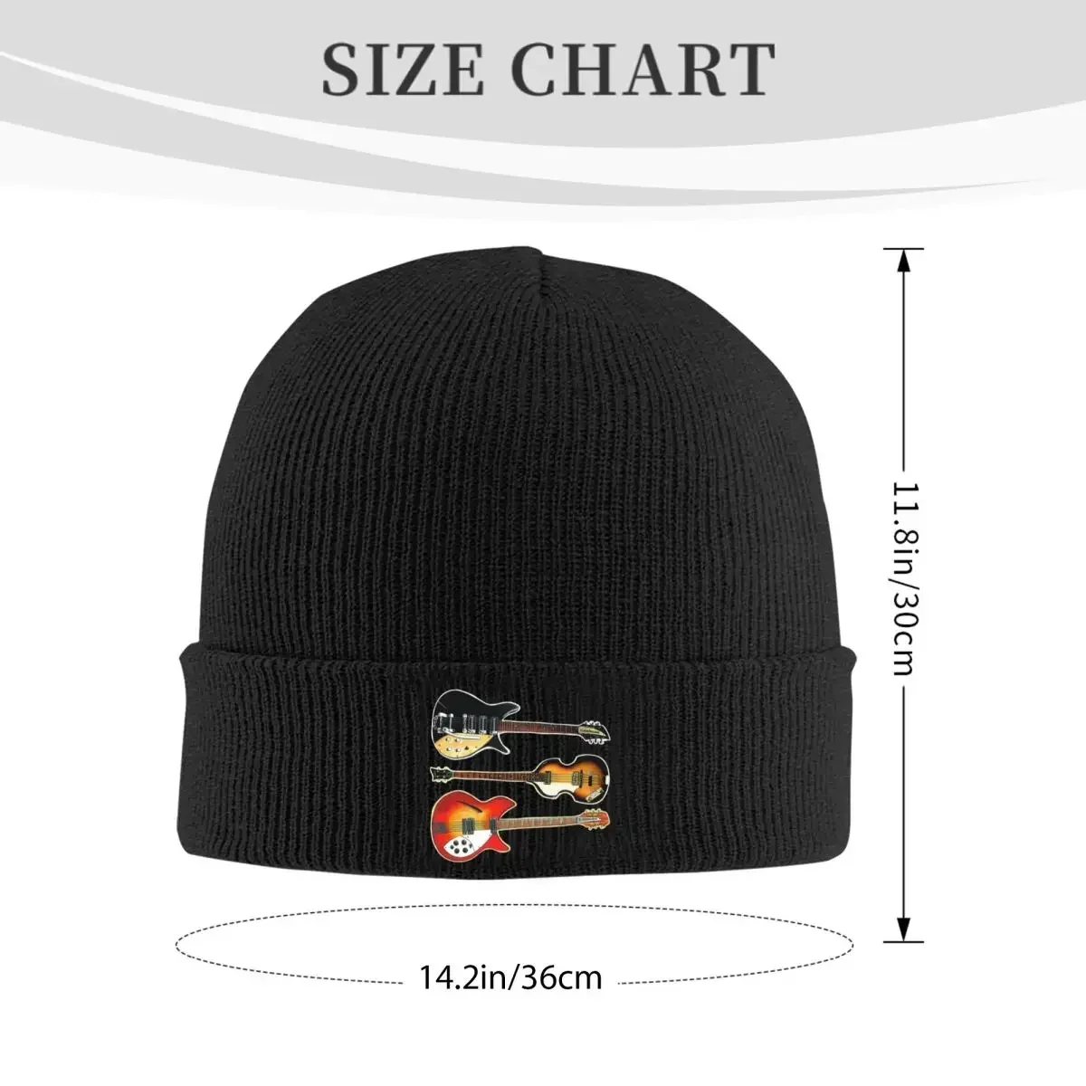 Rickenbacker Guitars And Hofner Bass Warm Knitted Cap Fashion Bonnet Hat Autumn Winter Outdoor Beanies Hats for Unisex Adult