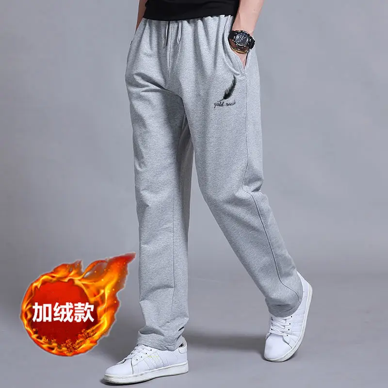 Pantalones de cintura media con cordón para hombre, ropa gruesa informal a la moda, con bolsillos, para otoño e invierno, 2023