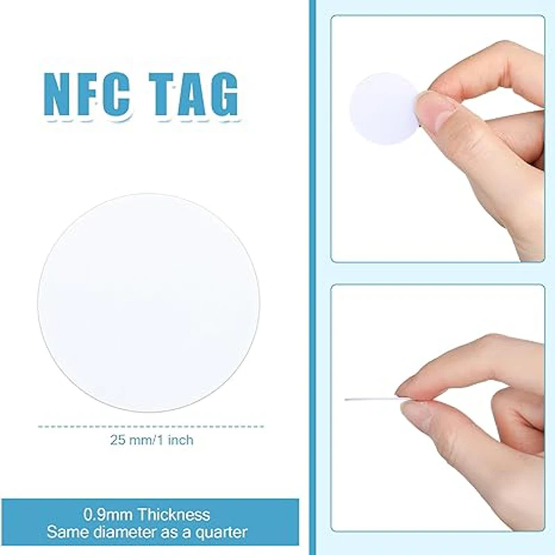 Imagem -03 - Nfc Round Nfc Cards 215 Card Tag Compatível com Tagmo Nfc Ativado Telefones Celulares e Dispositivos 50 Pcs