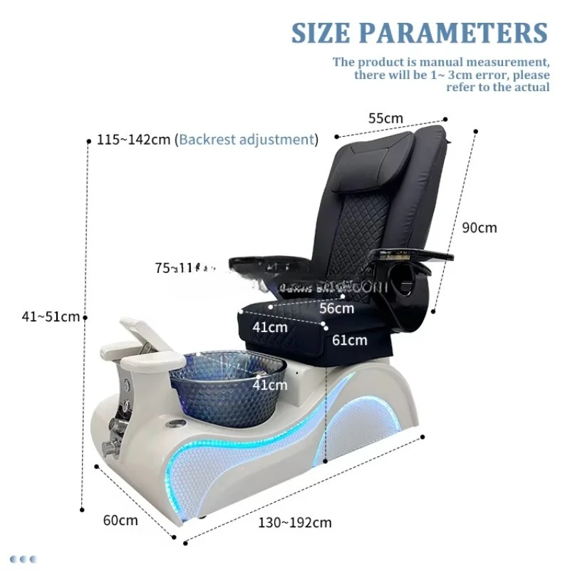 

Modern Nail Salon Luxury Professional Massage Foot Spa Luminous Nail Pedicure Chair