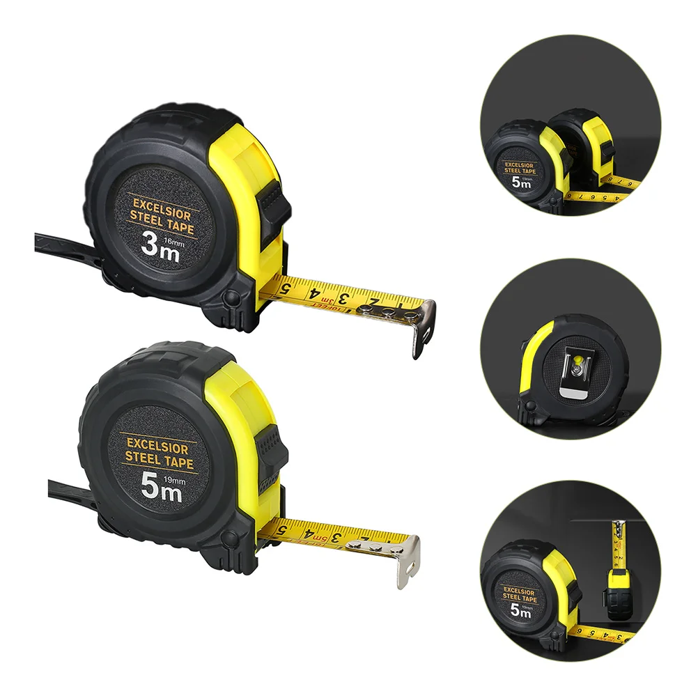 

2 pcs Measuring Tape Metric Inch Scale Digital Tools Carbon Steel ABS Long Distance Precision Carpenter Construction Woodworking