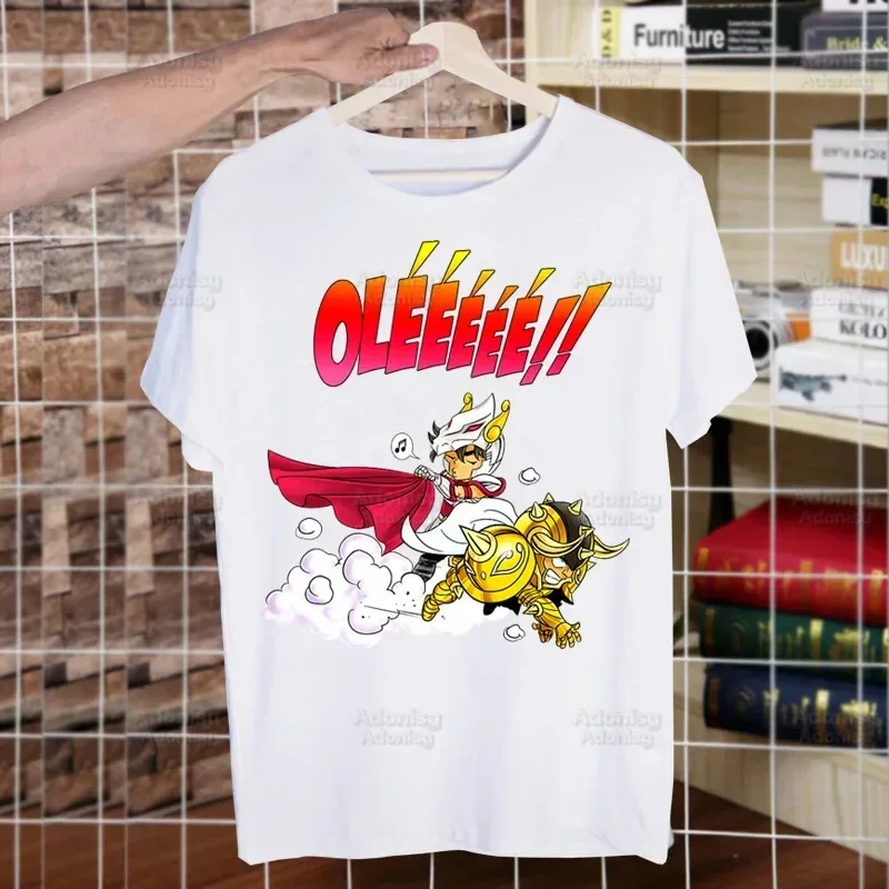 Knights of The Zodiac Men Hip Hop T Shirt Harajuku Saint Seiya TShirts Short Sleeve Fashion Casual Seya Anime T-Shirt Tops Tees