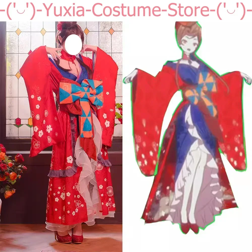 Костюм для косплея Yuugiri из аниме «зомби», красное кимоно, раннее платье, наряд для Хэллоуина и вечеринки, женский, на заказ
