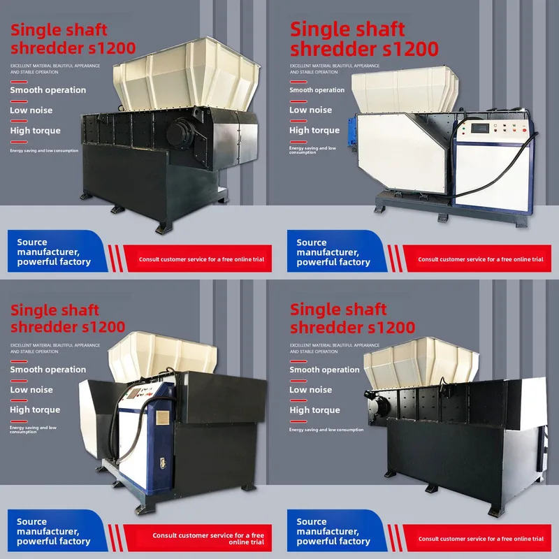 

Single Shaft Shredder S1200 Large Crusher For Wood, Tires, Woven Bags, PET Shredding, Factory Direct Sales