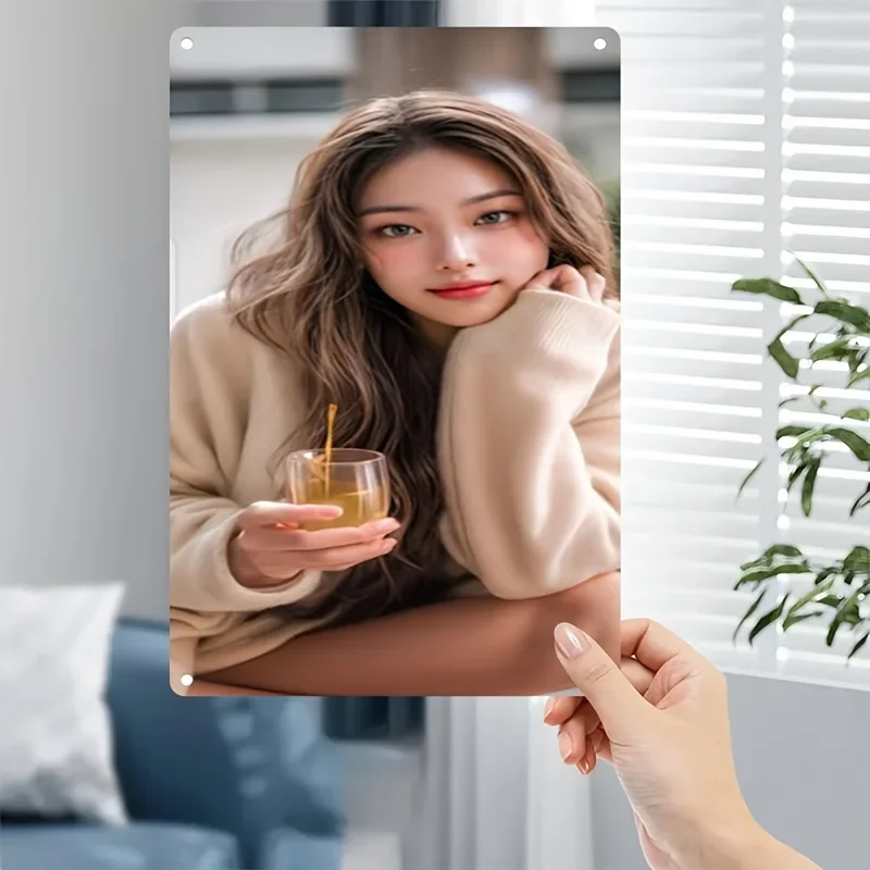 Vintage-Wandkunstschild aus Metall, koreanisches Metallschild mit Beauty-Thema – Kunstposter für koreanische Frauen und Schönheitsprodukte, I
