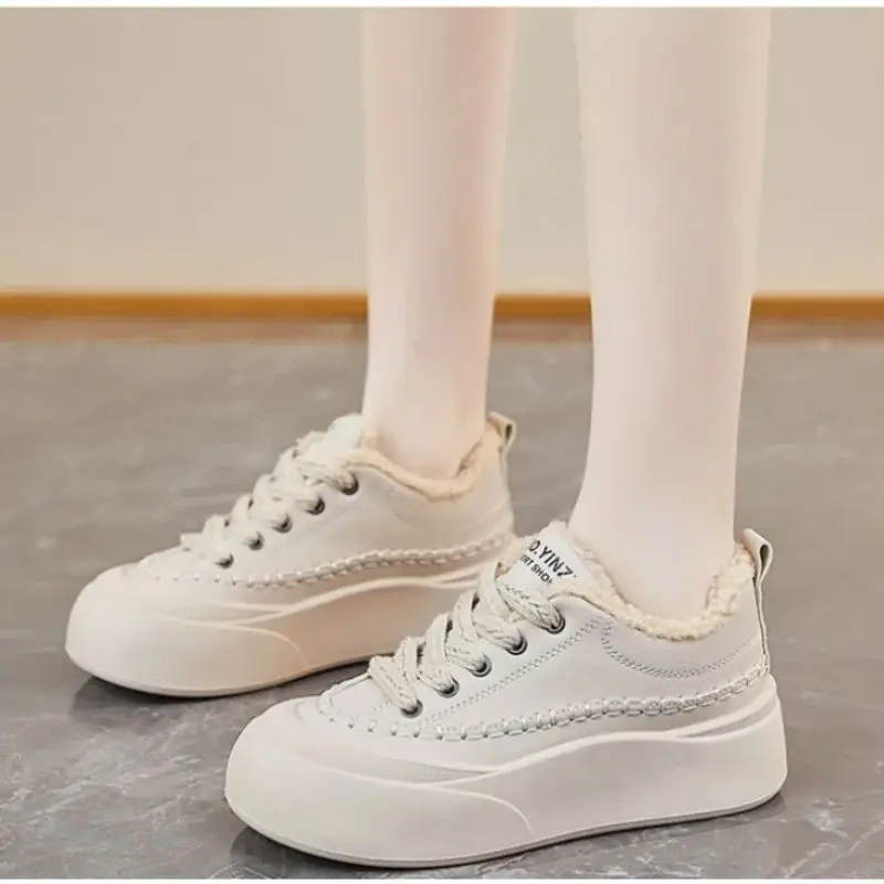 

Casual Fleece Sports Shoes for Women, Outdoor Shoes, Warm Board Shoes, Teenagers, Height-Increasing, New, Winter