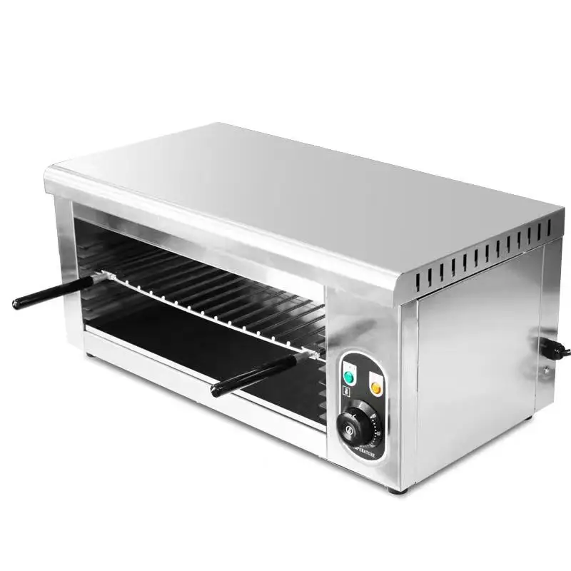 Commercial stainless steel electric salamander meat toaster wall-mounted bread toasting smokeless oven vagetable fish grill