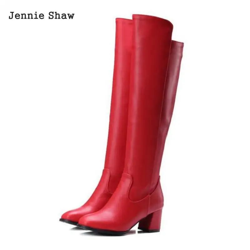 Female Red Long High Knight Knee High Cosplay Boots Shoes Sys-1407