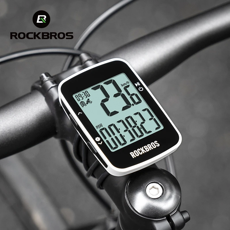 

ROCKBROS Bicycle Computer Wireless Bluetooth GPS Digital Stopwatch 2.3 Inches Screen Backlight IPX7 Waterproof MTB Bike Computer