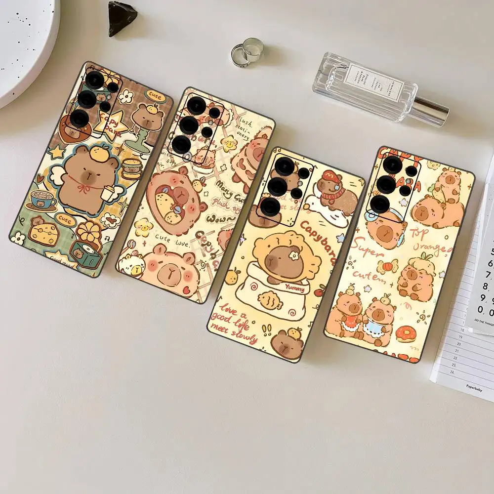 

Cute Cool Capybara Phone Case For Samsung S 24 Fe 25 Ultra Plus 20 Lite 21 30 22 23 24 22 Ultra 5G Fundas