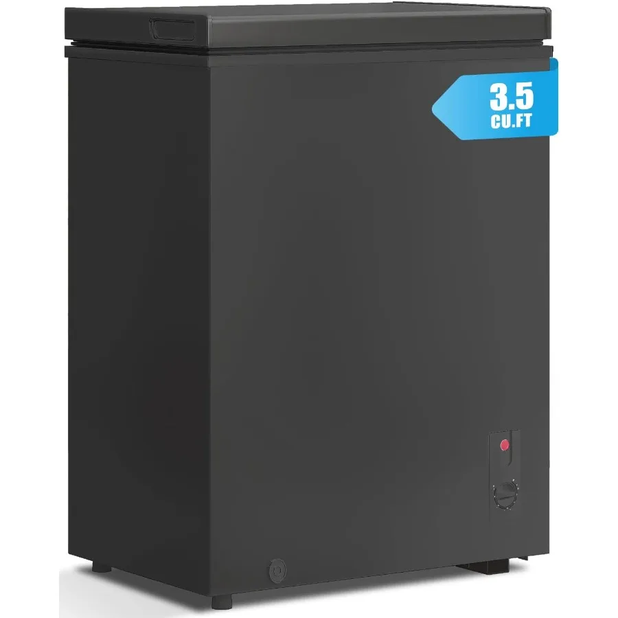 

TABU 3.5 Cu Ft Chest Freezer Top Opening Compact Chest Deep Freezer with 7 Level Adjustable Thermostat for Home Kitchen Storage