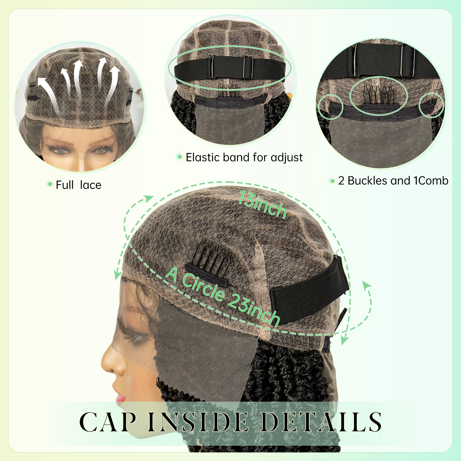 14Inch Full Lace Braided Wigs Synthetic Lace Frontal Twisted Braids Wigs with Baby Hair Knotless Box Braids Wig for Black Women image 6
